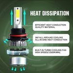 2 pezzi 9007 18W 1800LM 6000K impermeabile IP68 faro LED per auto con 2 lampade LED COB, DC 9-36V, 9007