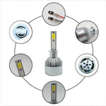 2 fari LED per auto H1 18W 1800LM 6000K IP68 impermeabili con 2 lampade LED COB, DC 9-36V, H1