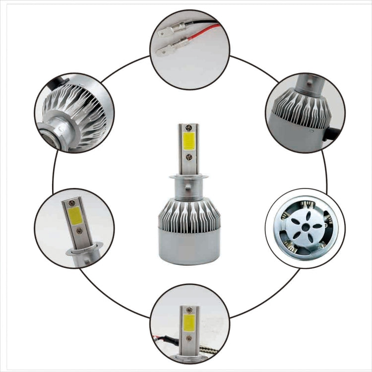 2 fari LED per auto H3 18W 1800LM 6000K IP68 impermeabili con 2 lampade LED COB, DC 9-36V, H3