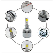 2 fari LED per auto H3 18W 1800LM 6000K IP68 impermeabili con 2 lampade LED COB, DC 9-36V, H3