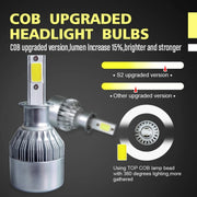 2 fari LED per auto H3 18W 1800LM 6000K IP68 impermeabili con 2 lampade LED COB, DC 9-36V, H3