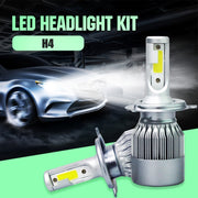 2 fari LED per auto H4 18W 1800LM 6000K IP68 impermeabili con 2 lampade LED COB, DC 9-36V, H4