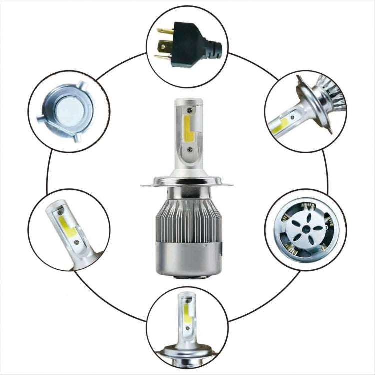2 fari LED per auto H4 18W 1800LM 6000K IP68 impermeabili con 2 lampade LED COB, DC 9-36V, H4
