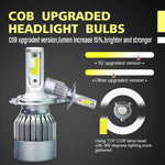 2 fari LED per auto H4 18W 1800LM 6000K IP68 impermeabili con 2 lampade LED COB, DC 9-36V, H4