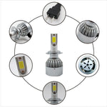 2 fari H7 18W 1800LM 6000K impermeabili IP68 per auto per auto con 2 lampade LED COB, DC 9-36V, H7