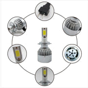2 fari H7 18W 1800LM 6000K impermeabili IP68 per auto per auto con 2 lampade LED COB, DC 9-36V, H7