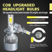 2 fari H7 18W 1800LM 6000K impermeabili IP68 per auto per auto con 2 lampade LED COB, DC 9-36V, H7
