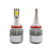 2 pezzi H8/H11 18W 1800LM 6000K impermeabile IP68 faro LED per auto con 2 lampade LED COB, DC 9-36V, H8/H11