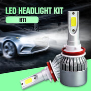 2 pezzi H8/H11 18W 1800LM 6000K impermeabile IP68 faro LED per auto con 2 lampade LED COB, DC 9-36V, H8/H11