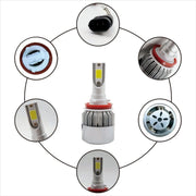 2 pezzi H8/H11 18W 1800LM 6000K impermeabile IP68 faro LED per auto con 2 lampade LED COB, DC 9-36V, H8/H11