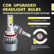2 pezzi H8/H11 18W 1800LM 6000K impermeabile IP68 faro LED per auto con 2 lampade LED COB, DC 9-36V, H8/H11