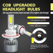 2 fari H13 18W 1800LM 6000K impermeabili IP68 per auto per auto con 2 lampade LED COB, DC 9-36V, H13
