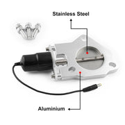 Kit motore di controllo valvole di scarico elettriche da corsa in acciaio inossidabile da 2,5 pollici per auto universale, 2.5 inch