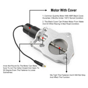 Kit motore di controllo valvole di scarico elettriche da corsa in acciaio inossidabile da 2,5 pollici per auto universale, 2.5 inch