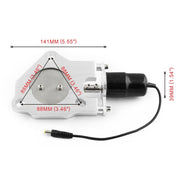 Kit motore di controllo valvole di scarico elettriche da corsa in acciaio inossidabile da 2,5 pollici per auto universale, 2.5 inch