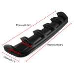 Diffusore per labbra paraurti posteriore universale per auto 6 Stile pinna di squalo ABS nero, dimensioni: 67 cm, Black