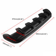 Diffusore per labbra paraurti posteriore universale per auto 6 Stile pinna di squalo ABS nero, dimensioni: 67 cm, Black