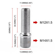 20 PZ 5 cm Modifica Auto Universale Ruote Estese Conversione Perno M14x1.5 a M12x1.5 Adattatore A Vite LN032 LN033 LN044, 5cm M14x1.5 to M12x1.5