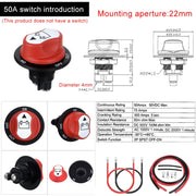 Cavo di collegamento per interruttore batteria da 10 AWG per auto/moto/transatlantico, 10 AWG