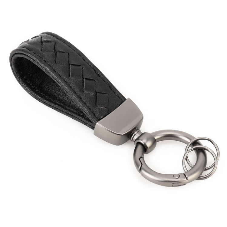 Portachiavi in metallo per auto + portachiavi in pelle intrecciata