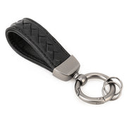 Portachiavi in metallo per auto + portachiavi in pelle intrecciata