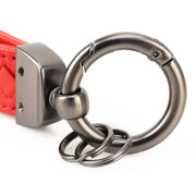 Portachiavi in metallo per auto + portachiavi in pelle intrecciata