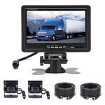 F0505 Monitor per specchietto retrovisore per auto con doppia fotocamera HD da 7 pollici, con cavo da 2 x 10 m, Dual Camera