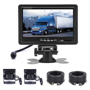 F0505 Monitor per specchietto retrovisore per auto con doppia fotocamera HD da 7 pollici, con cavo da 2 x 10 m, Dual Camera