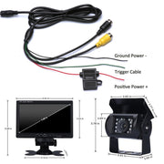 F0505 Monitor per specchietto retrovisore per auto con doppia fotocamera HD da 7 pollici, con cavo da 2 x 10 m, Dual Camera