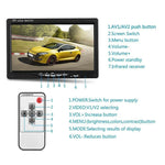 F0505 Monitor per specchietto retrovisore per auto con doppia fotocamera HD da 7 pollici, con cavo da 2 x 10 m, Dual Camera