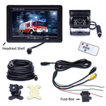F0505 Monitor per specchietto retrovisore per auto con doppia fotocamera HD da 7 pollici, con cavo da 2 x 10 m, Dual Camera