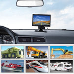 F0505 Monitor per specchietto retrovisore per auto con doppia fotocamera HD da 7 pollici, con cavo da 2 x 10 m, Dual Camera
