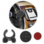 Controller wireless Bluetooth per auto, telefono cellulare, telecomando volante multifunzionale multimediale con supporto, with Holder (Black), with Holder (Silver)
