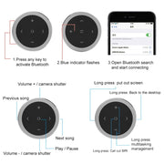 Controller wireless Bluetooth per auto, telefono cellulare, telecomando volante multifunzionale multimediale con supporto, with Holder (Black), with Holder (Silver)