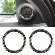 Adesivo decorativo in fibra di carbonio per clacson anteriore per auto da 2 pezzi per Jeep Grand Cherokee, Front Horn