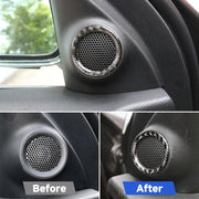 Adesivo decorativo in fibra di carbonio per clacson anteriore per auto da 2 pezzi per Jeep Grand Cherokee, Front Horn