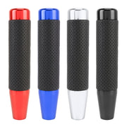 Pomello del cambio per auto a colonna lunga in pelle metallica, dimensioni: 18x3,3 cm, Size: 18x3.3cm (Black), Size: 18x3.3cm (Blue), Size: 18x3.3cm (Red), Size: 18x3.3cm (Silver)