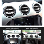 9 pezzi di copertura delle prese d'aria centrali adesivo decorativo anello di rivestimento della presa d'aria per Ford Mustang, Central Air Vents