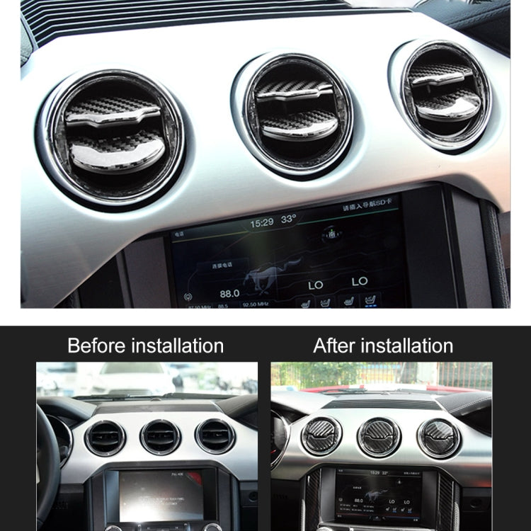 9 pezzi di copertura delle prese d'aria centrali adesivo decorativo anello di rivestimento della presa d'aria per Ford Mustang, Central Air Vents