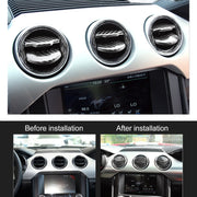 9 pezzi di copertura delle prese d'aria centrali adesivo decorativo anello di rivestimento della presa d'aria per Ford Mustang, Central Air Vents