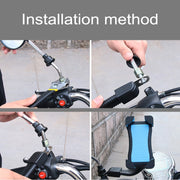 Staffa universale per telefono moto ABS con rotazione libera a 360 gradi Staffa di navigazione per mountain bike Supporto GPS/mobile per telefono cellulare da 3,5-6,5 pollici