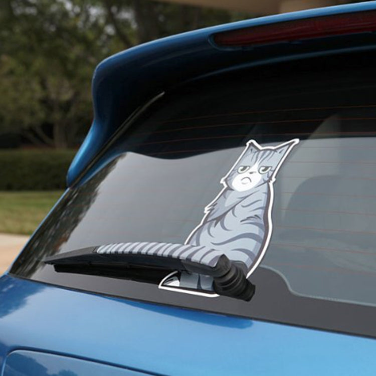 Adesivo per decalcomania in vinile autoadesivo riflettente per tergicristallo per parabrezza posteriore per auto per veicoli, Frowning Cat, Smiling Cat