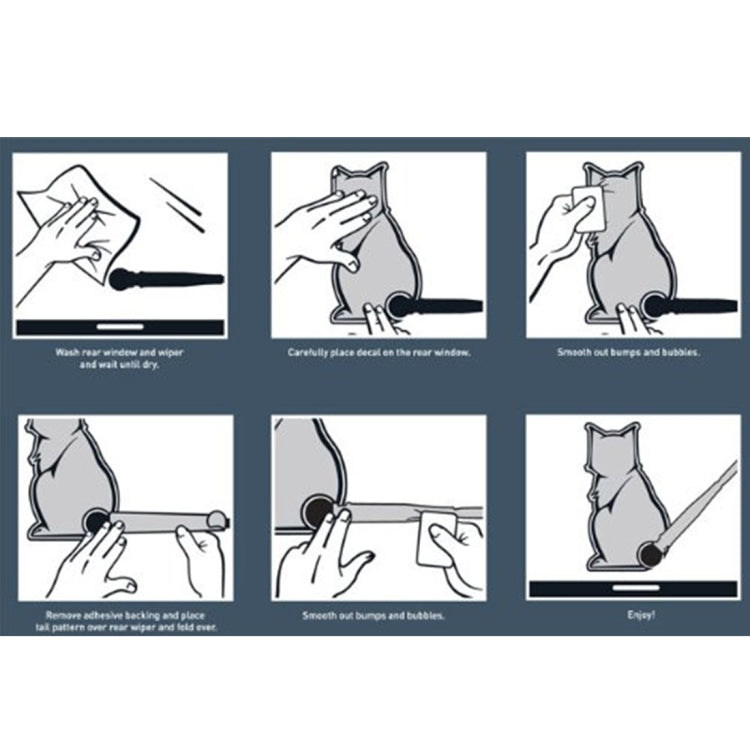 Adesivo per decalcomania in vinile autoadesivo riflettente per tergicristallo per parabrezza posteriore per auto per veicoli, Frowning Cat, Smiling Cat
