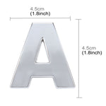 Decalcomania autoadesiva autoadesiva con lettera inglese 3D per veicolo per auto, dimensioni: 4,5 * 4,5 * 0,5 cm, A, Y, Z, B, C, D, E, F, G, H, I, J, K, L, M, N, O, P, Q, R, S, T, U, V