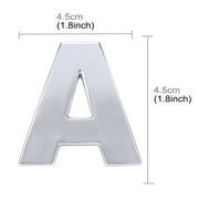 Decalcomania autoadesiva autoadesiva con lettera inglese 3D per veicolo per auto, dimensioni: 4,5 * 4,5 * 0,5 cm, A, Y, Z, B, C, D, E, F, G, H, I, J, K, L, M, N, O, P, Q, R, S, T, U, V