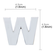 Decalcomania autoadesiva autoadesiva con lettera inglese 3D per veicolo per auto, dimensioni: 4,5 * 4,5 * 0,5 cm, W, X