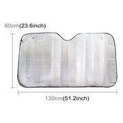 Foglio di alluminio argento Parasole per auto Parabrezza Copertura per visiera Parasole per finestrino anteriore Protezione UV, Dimensioni: 130 x 60 cm, 130 x 60cm