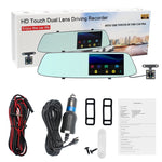 G705 Registratore per auto con specchietto retrovisore LCD touch screen da 5 pollici con fotocamera separata, visione grandangolare da 170 gradi, supporto video loop/rilevamento movimento/sensore G/scheda TF, G705