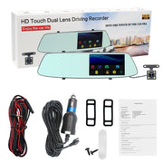 G705 Registratore per auto con specchietto retrovisore LCD touch screen da 5 pollici con fotocamera separata, visione grandangolare da 170 gradi, supporto video loop/rilevamento movimento/sensore G/scheda TF, G705