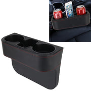 Scatola portaoggetti con fessura per seggiolino auto, portabevande, tasca automatica, riordino per portamonete, portamonete, telefono, accessori per auto, Black, Grey, Khaki, Brown